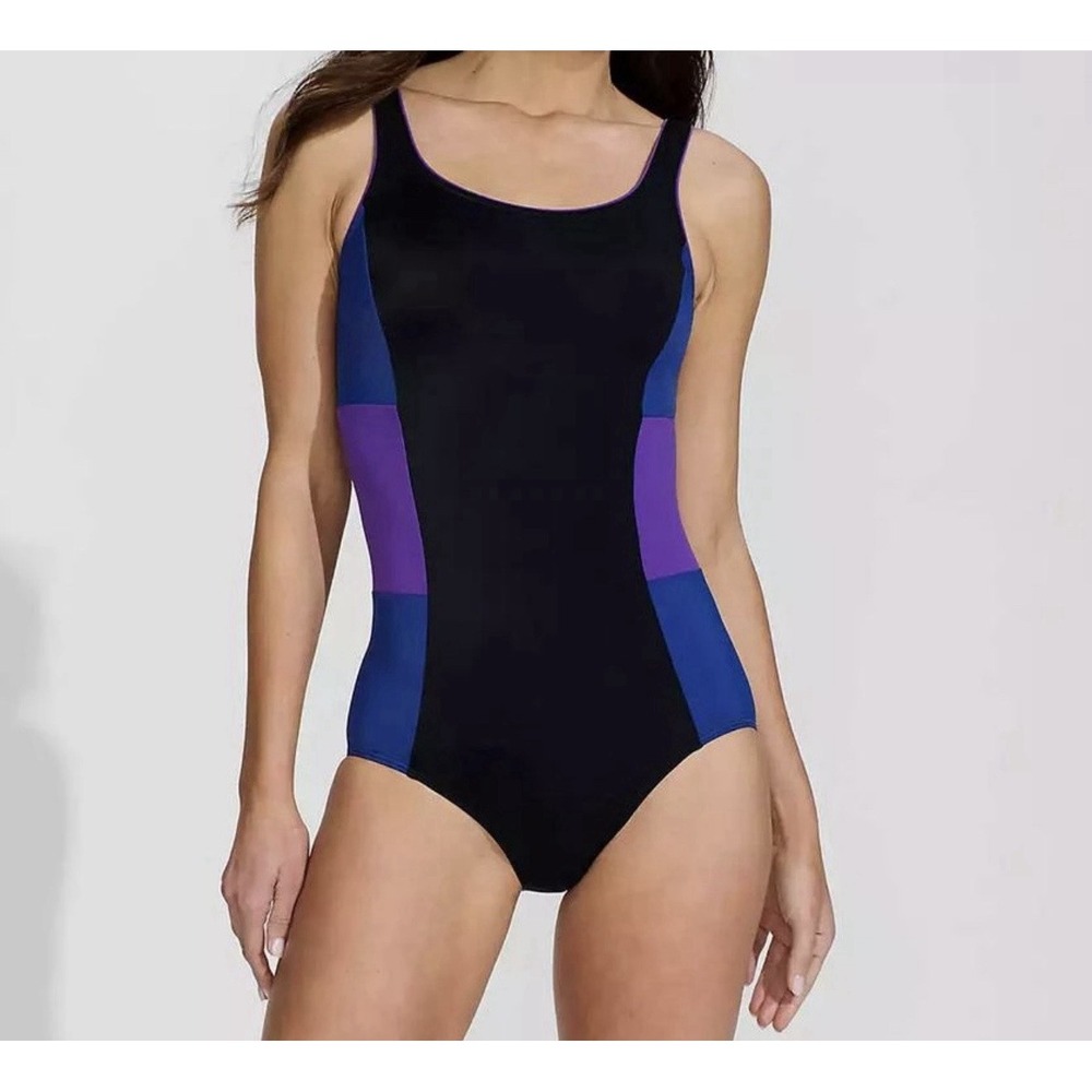 Lands End UPF 50+ One Piece Swimsuit Size 18 Wire Free Tugless Smoothing Shaping